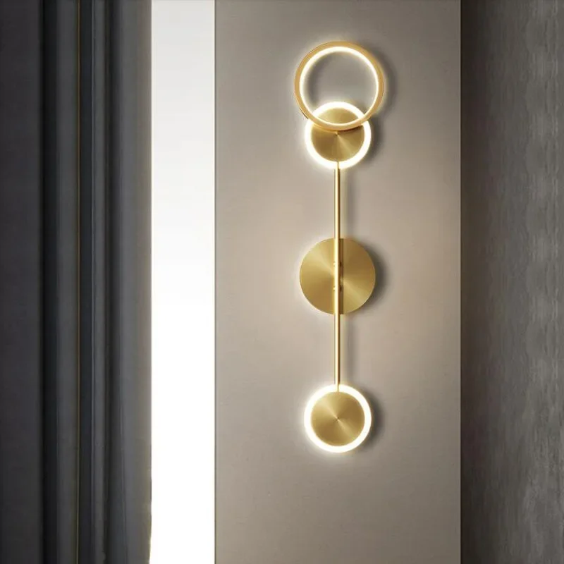 

Modern Wall Sconce Light Fixture Indoor Lighting Bedside Lamp Led Home Decor Corridor Bedroom Living Room Acrylic Art Round gold