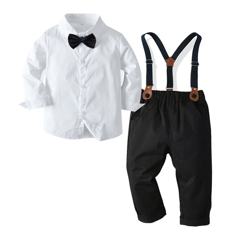 New Boys Suits Kids Birthday Wedding Party Dress Gentleman Shirt Pants Tie 3pcs Boy clothes children clothes from 2 to 7 years