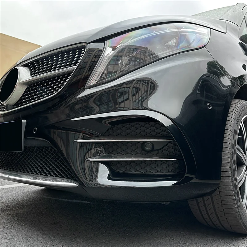 

AB16-Front Bumper Spoiler Cover For Mercedes Benz V Class W447 2016-2023 AMG Line Side Splitter Trim