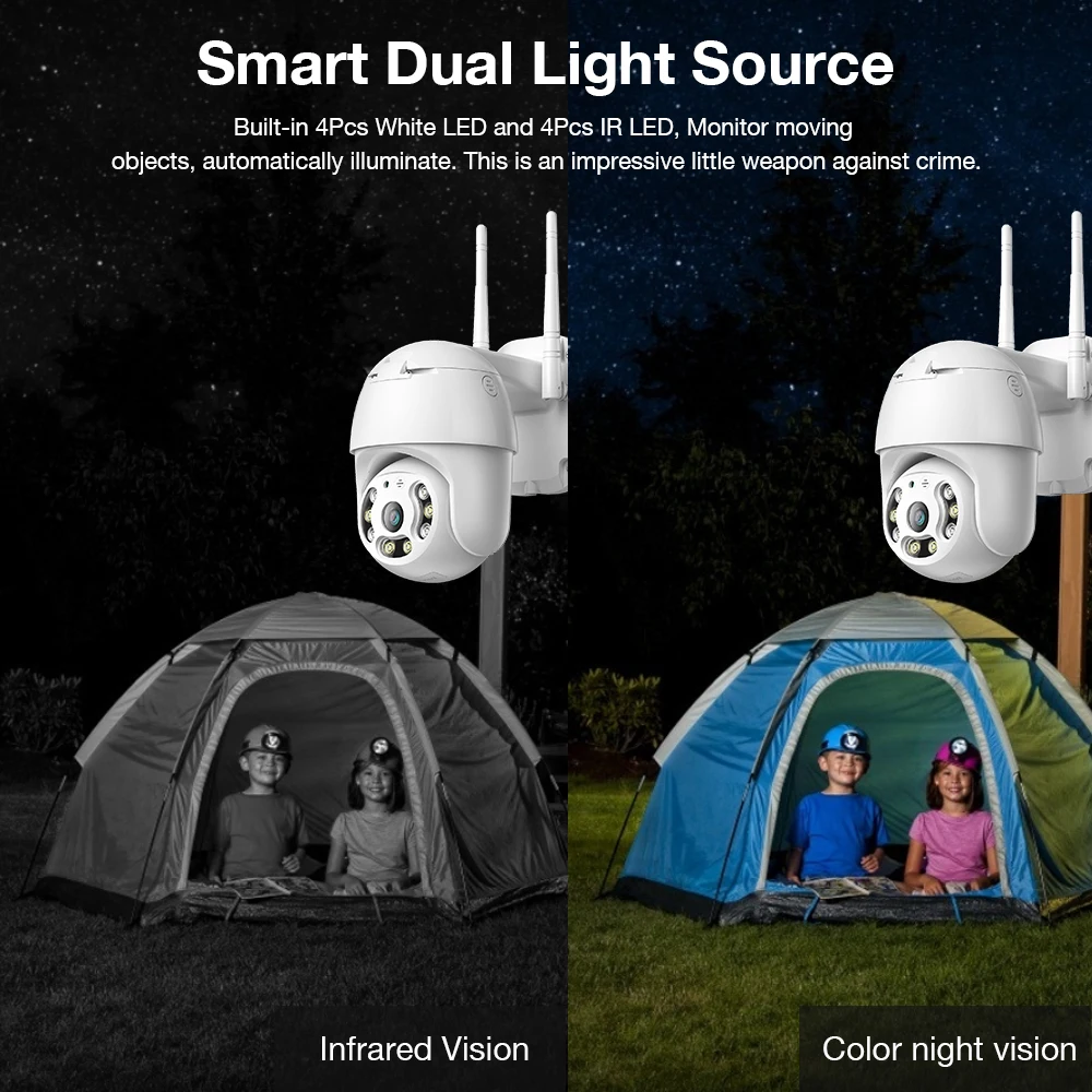 V380 Pro 2MP Surveillance Outdoor Wireless IP Camera Smart Home Two Ways AUDIO Waterproof WIFI Security CCTV Camera