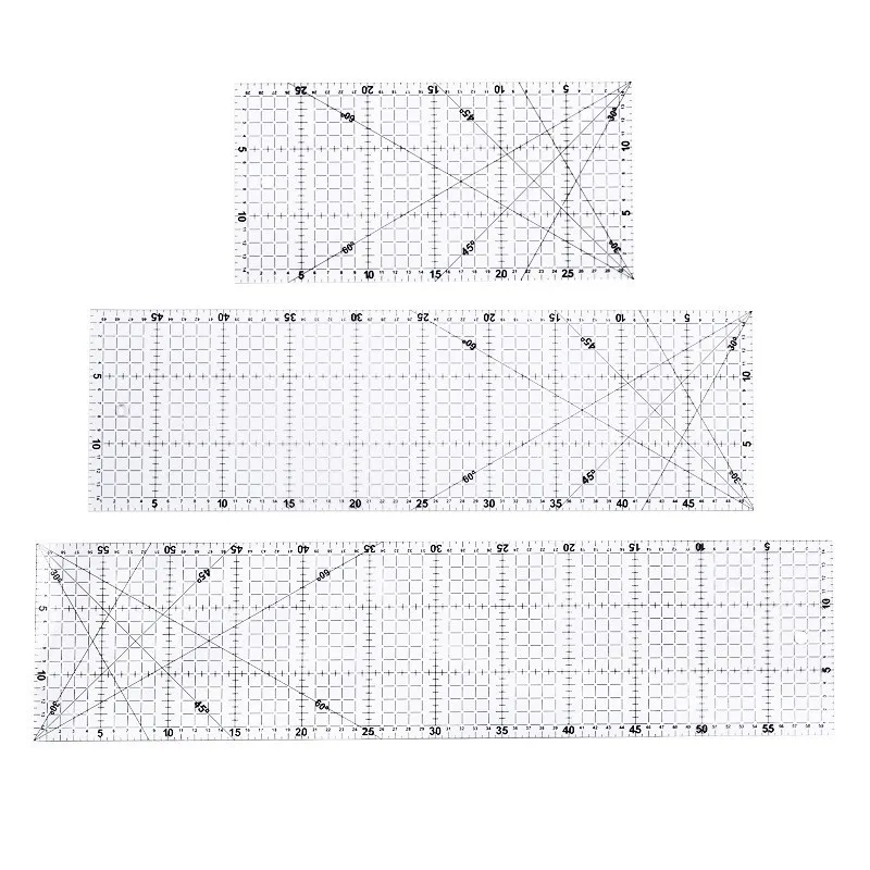 DIY Handmade Patchwork Quilting Tools Acrylic Material 30cm * 15cm Patchwork Ruler Black Scale Ruler Precise Multifunctional