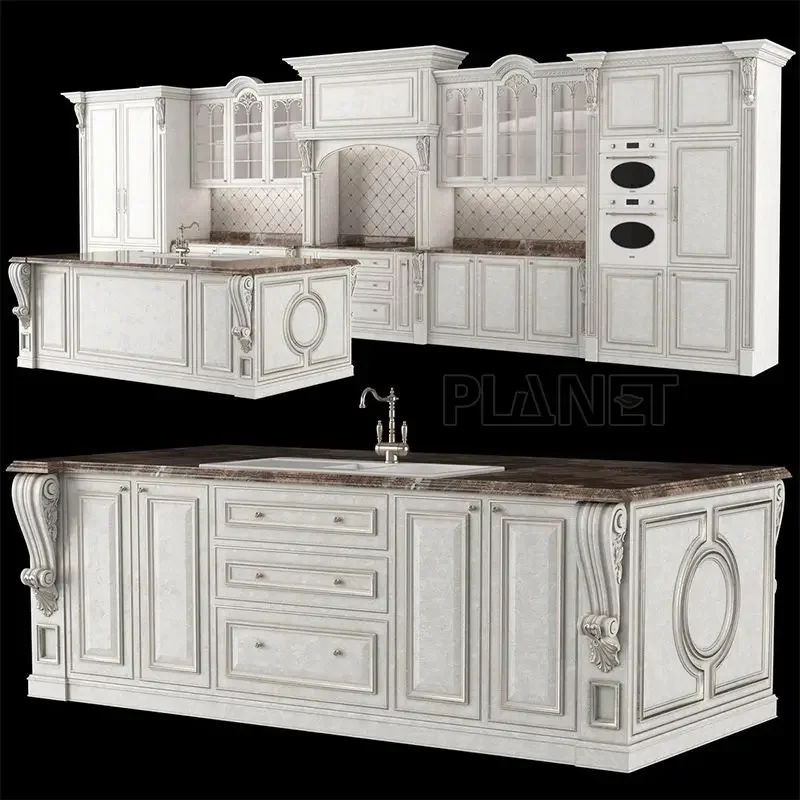 Factory Direct USA Standard Kitchen Cabinet Island Solid Wood Laminate Finish Kitchen Cabinets Shaker White