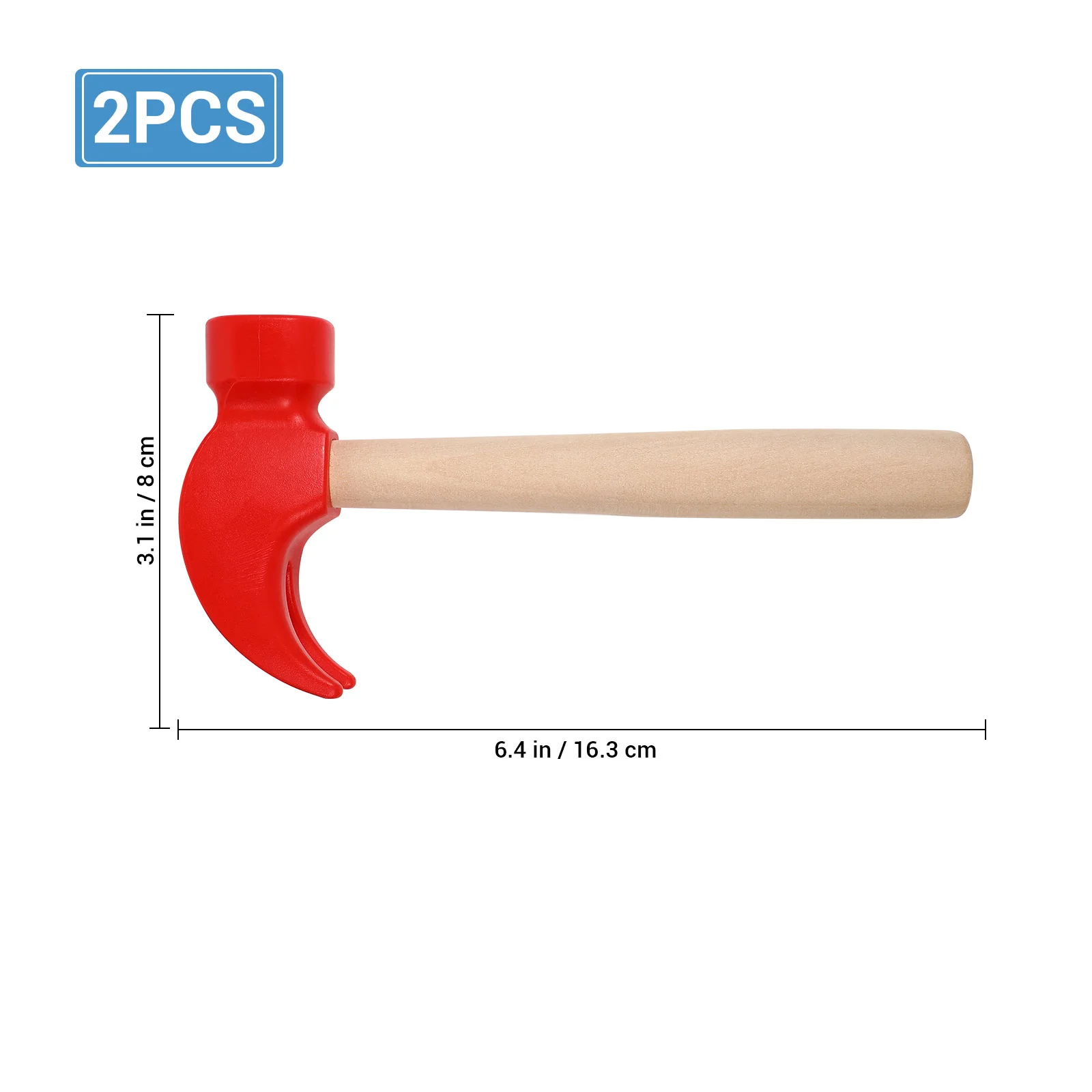 Simulated Small Wooden Hammer Children Toy Simulation Tool Kids Toys for Handle Educational