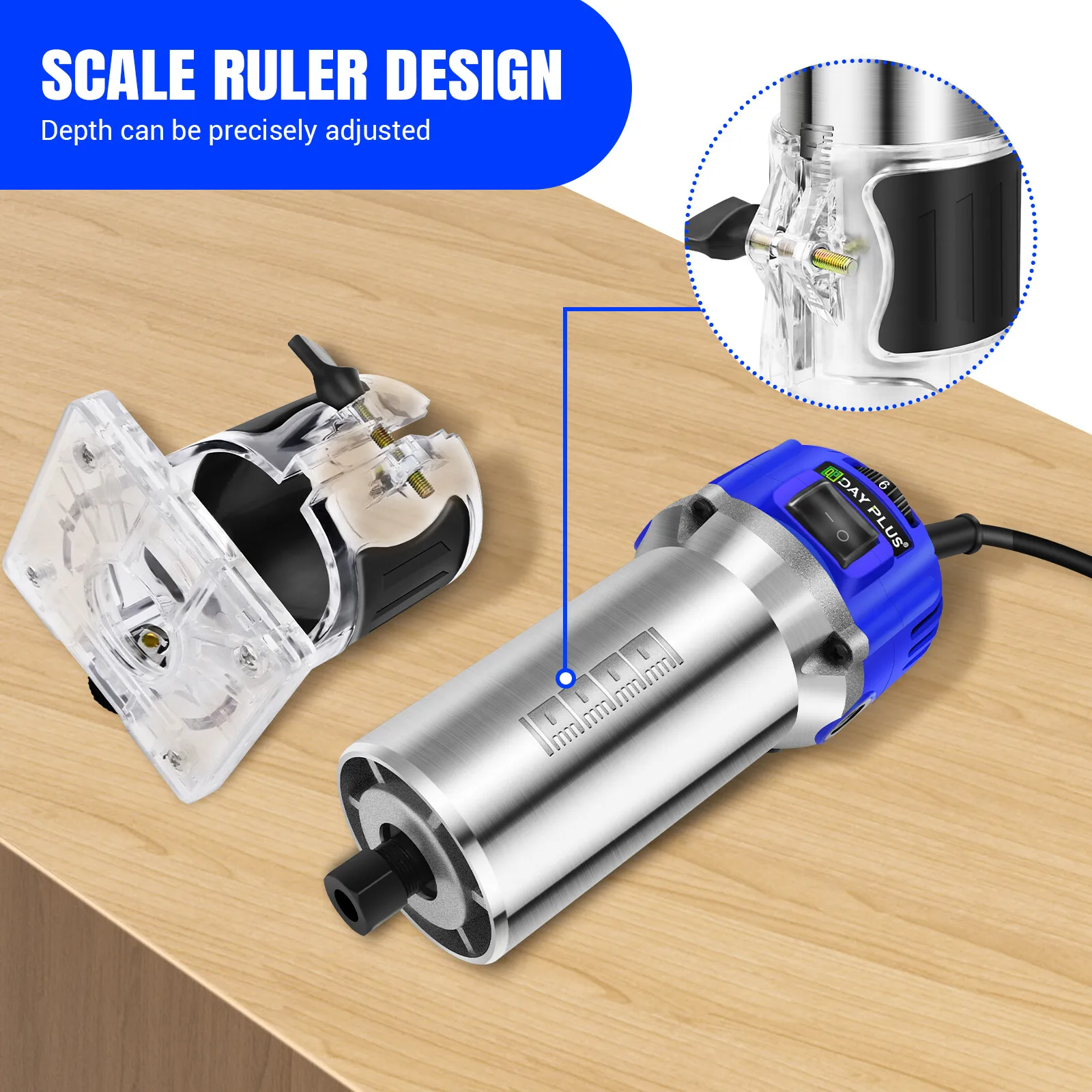 1/4 "آلة توجيه الخشب النجارة الكهربائية المتقلب الخشب نحت طحن أدوات القطع نجار أدوات كهربائية 2000 واط 6 سرعة #6