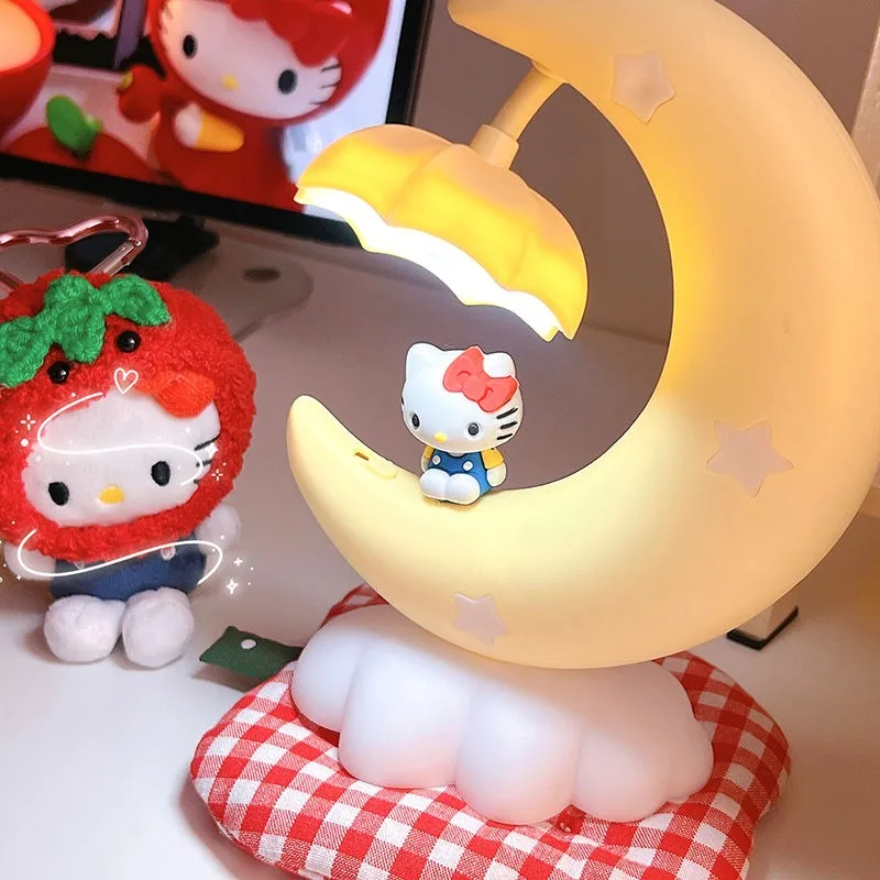 

Hello Kitty Anime Kawaii Sanrio Ins Fashion Night Light Cute Cartoon Bedroom Atmosphere Lamp Birthday Gifts Toys for Kids