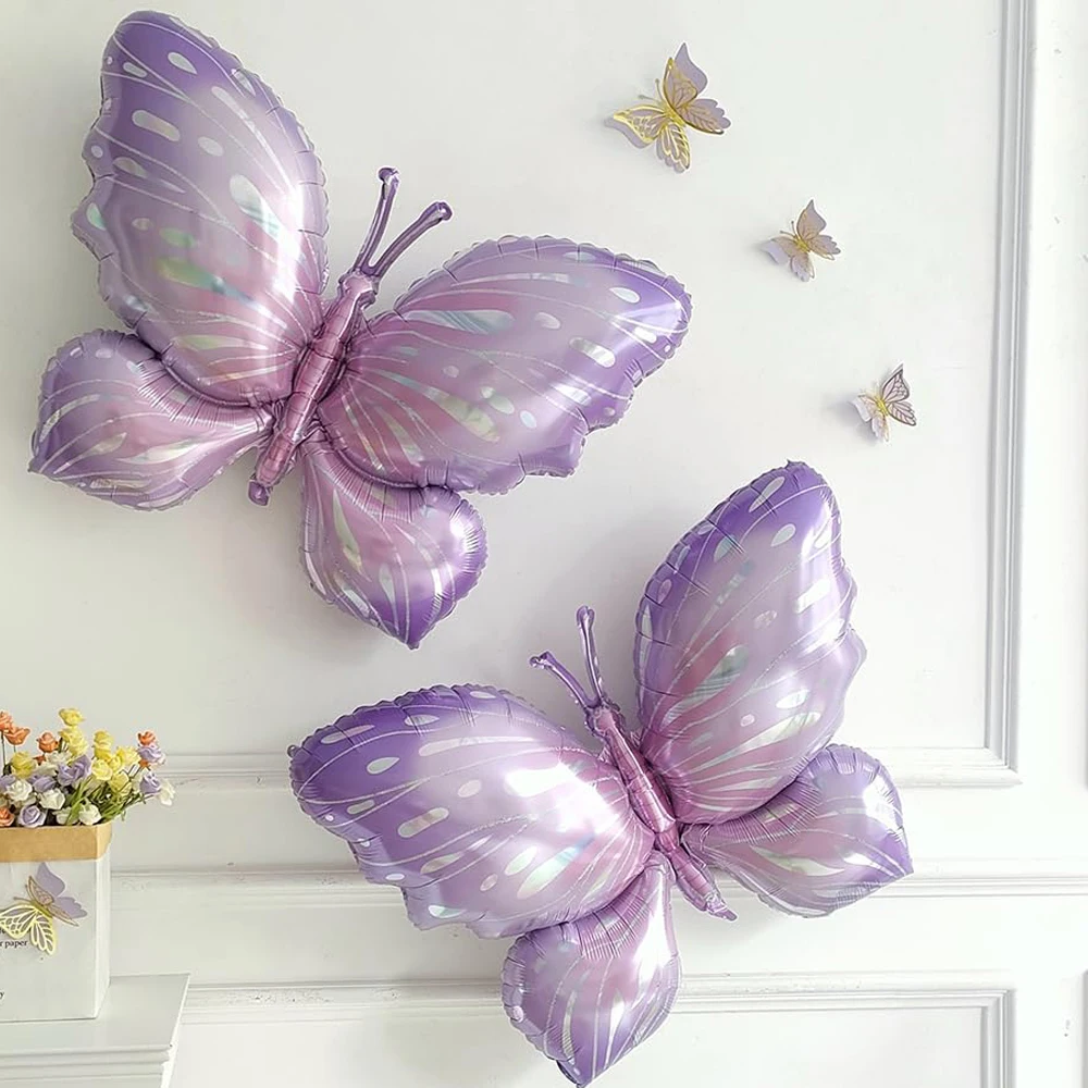 Giant Butterfly Big Dragonfly Helium Foil Balloons for Butterfly Theme Birthday Party Wedding Decorations Baby Shower Supplies