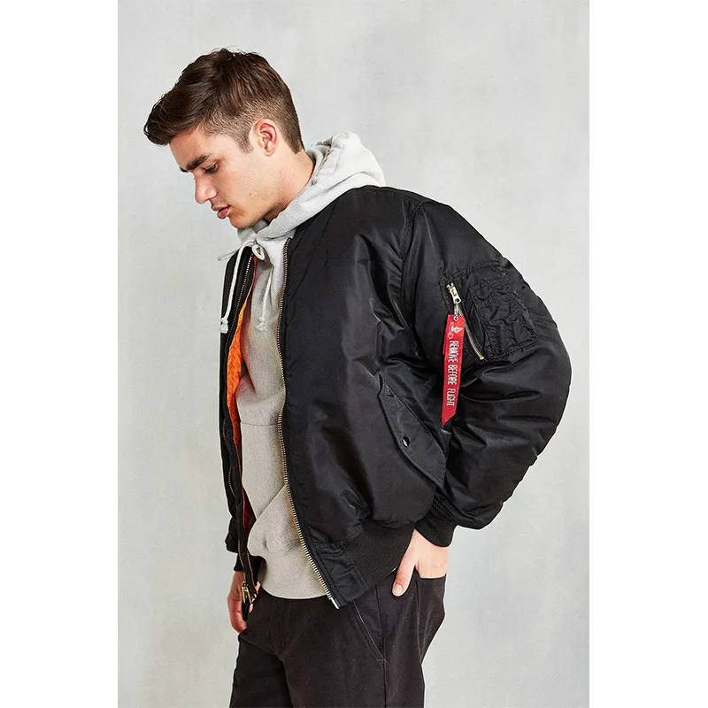 Mens American Workwear Pilot Cotton Jacket Bread Style Loose Short Air Force Winter Couple Baseball Retro