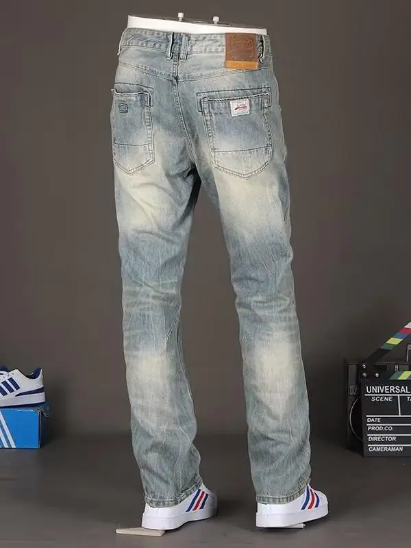 Classic American Heavyweight Jeans Loose Straight Casual Waed Wear Resistant Work Pants Youth Faion Long Trousers