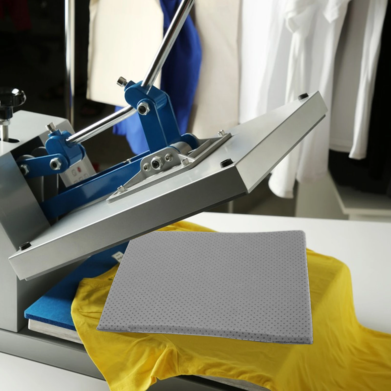 

Heat Press Machine Sponge Board High Temp Resistant Silicone Foam Mat Durable Elastic Cushioning Garment Shape Retention Multi
