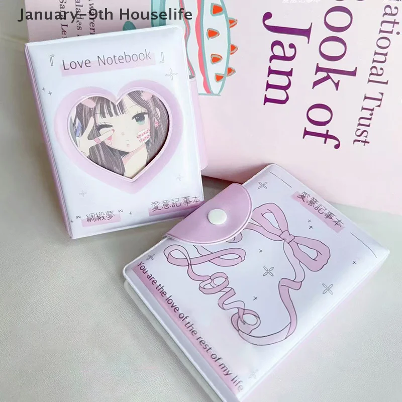 3-inch Heart Hollow Photo Card Holder Collector Book 32 Pockets Water Resistant Photocard Binder For Idol Photos