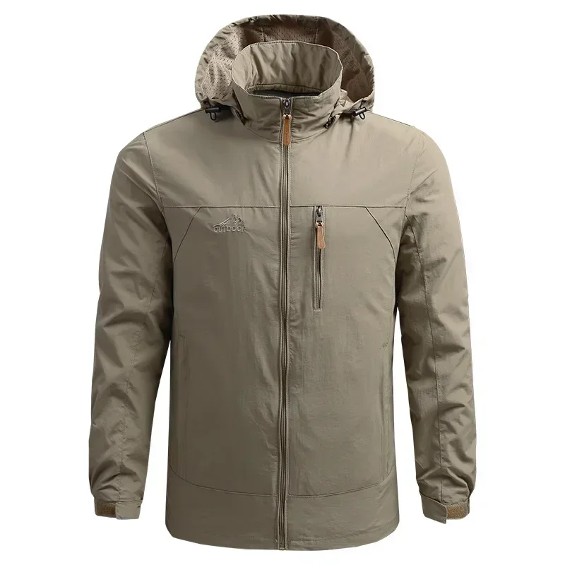 Chaqueta impermeable para senderismo para hombre, abrigo con capucha desmontable para deportes informales, campo, montaña, escalada, viaje,