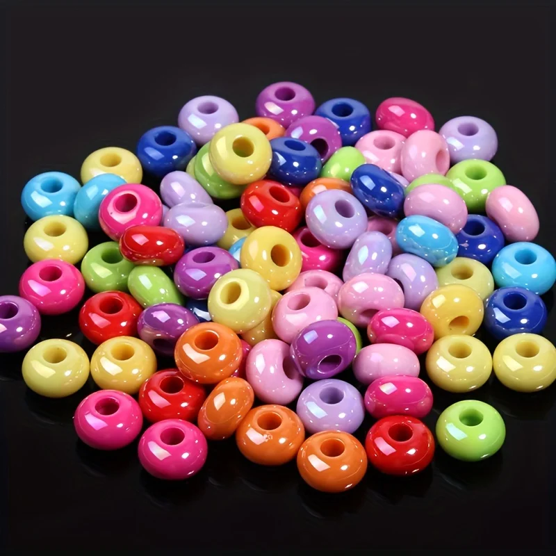 20pcs/8x14mm Acrylic Beads, Large Hole Wheels Loose Beads For Jewelry Making Handmade DIY Necklaces Bracelets