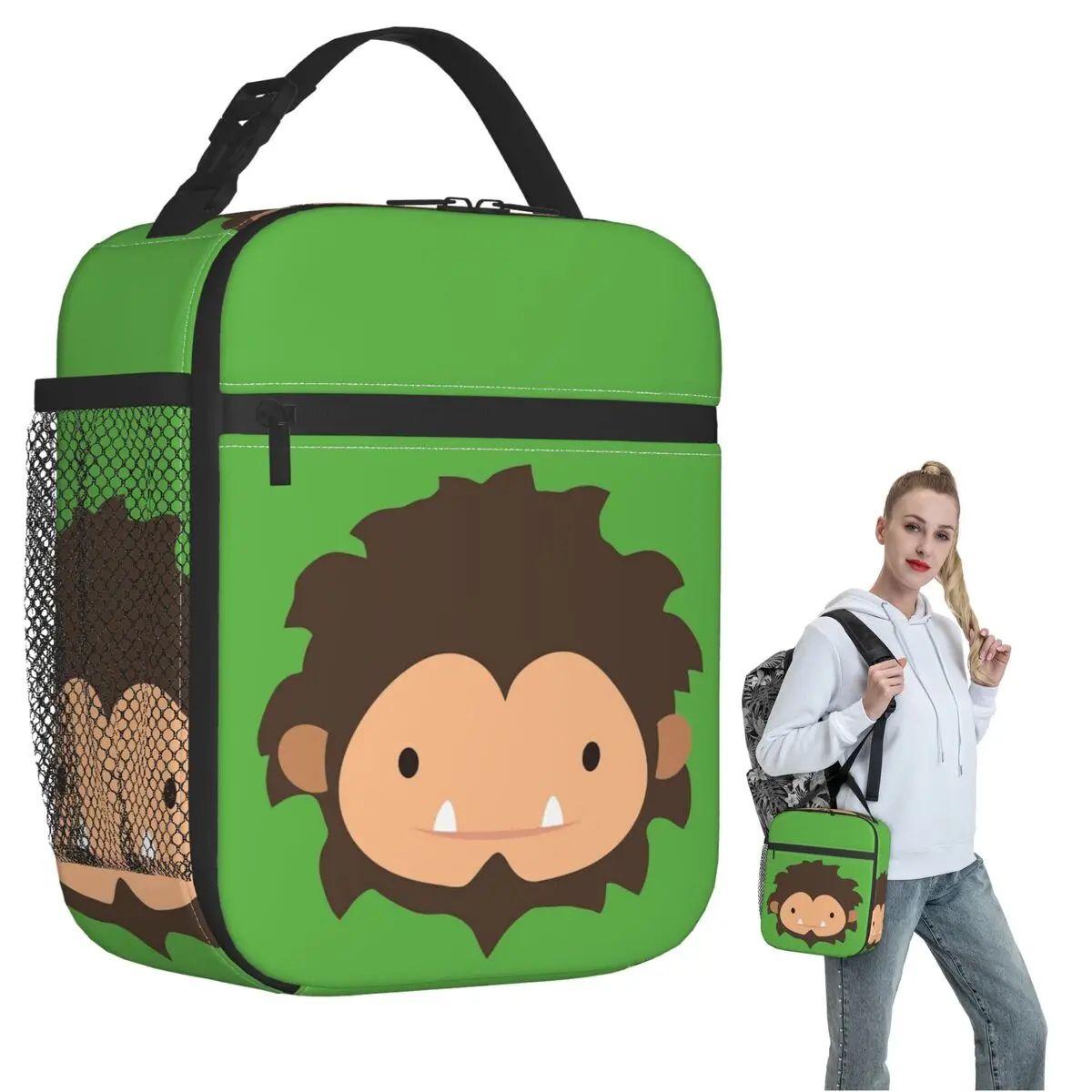 

Sneaky Sasquatch Big Head Insulated Lunch Bag for Women Children Portable Food Boxes Thermal Lunch Box Tote