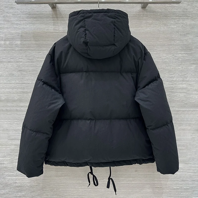 سترة نسائية عالية الجودة بغطاء للرأس من ريش البط الأبيض مع جيب كبير ثلاثي الأبعاد معطف شتوي للسيدات 25930106