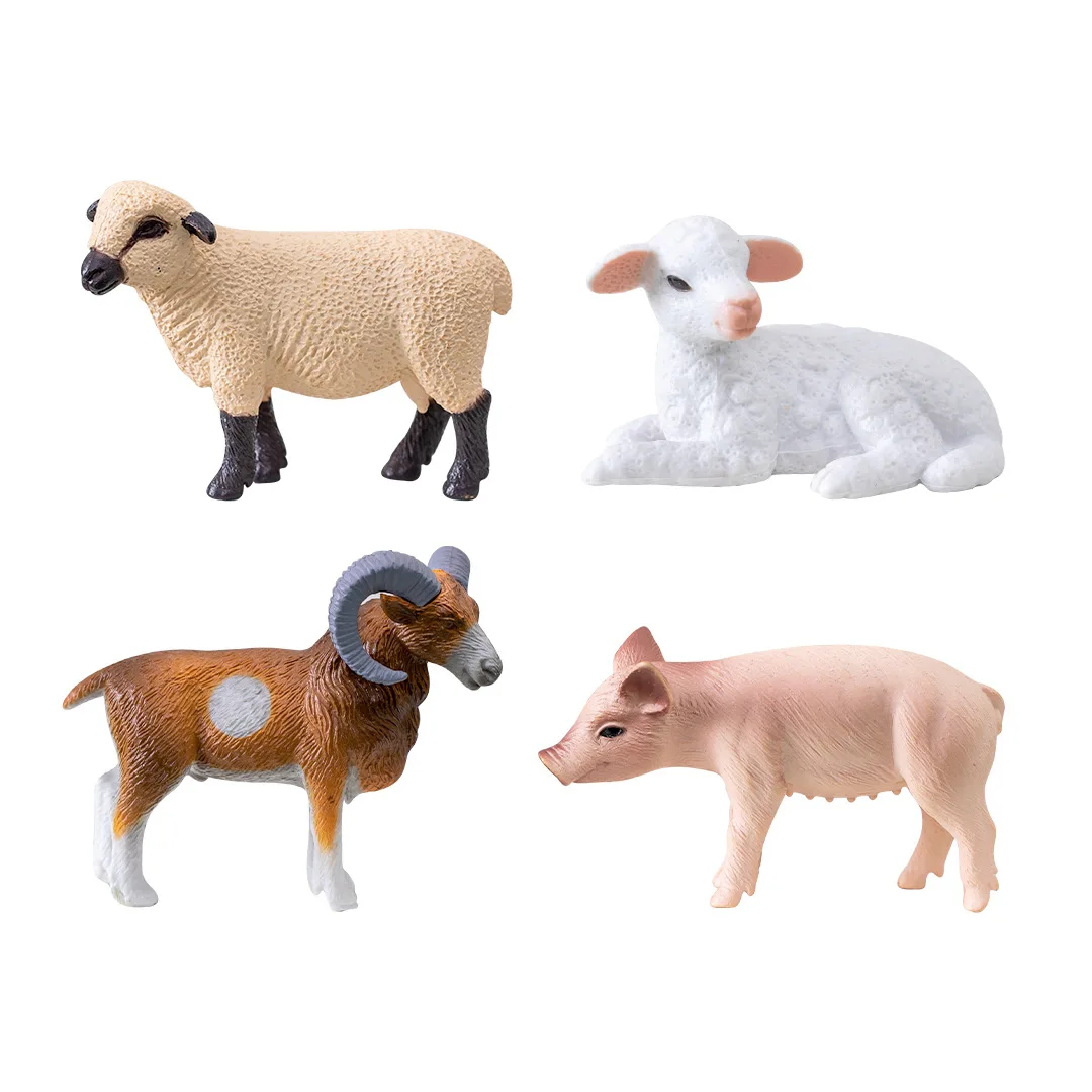 Figurines Miniatures Simulated Farm Pig Sheep Animals Micro Landscape Ornaments For Home Decorations Decor For Room Accessories