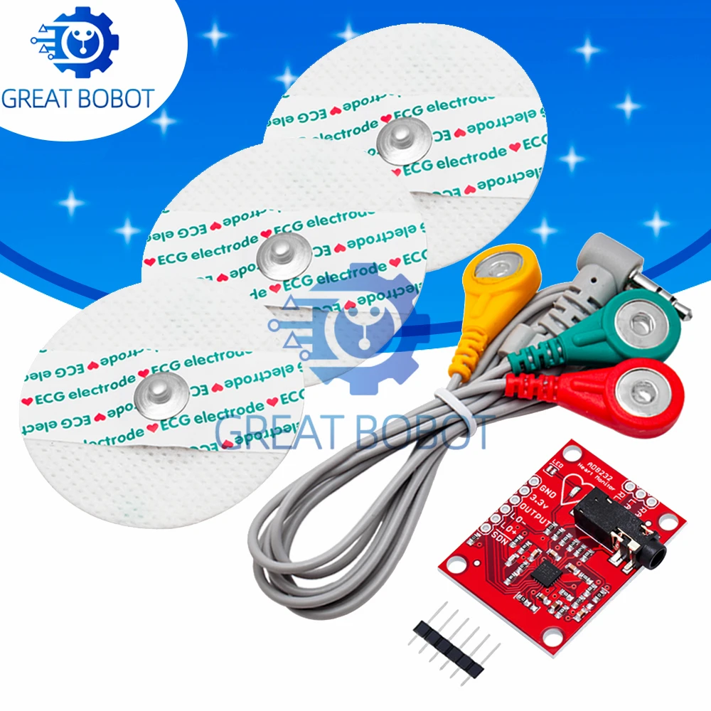 modulo-de-sensor-de-ecg-ad8232-kit-de-monitoramento-de-frequencia-cardiaca-e-pulso-–-design-sem-solda-compativel-com-arduino