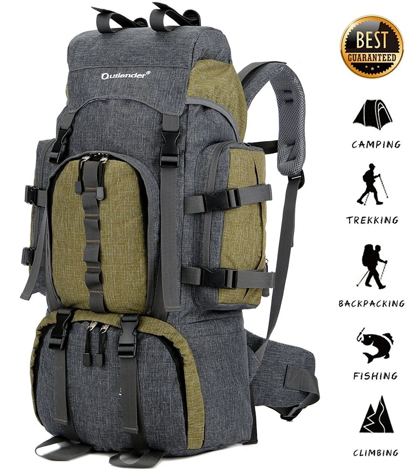 Backpacks Internal Frame Hiking Camping Bags Travel Outdoor 55L Waterresistant