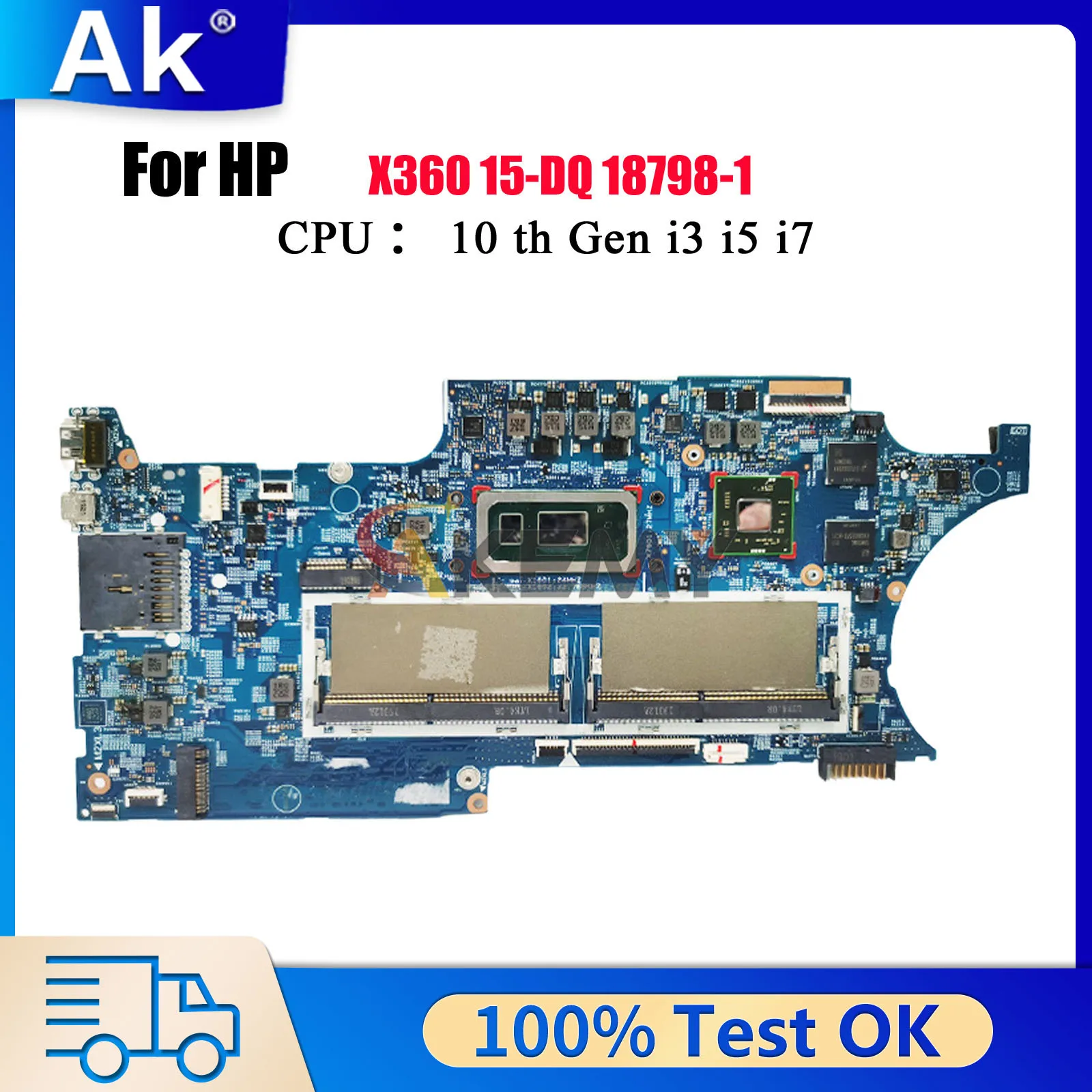 

Материнская плата для ноутбука HP Envy X360 15-DQ 18798-1 L50974-601 L72027-601 с процессором i5 i7 10-го поколения DDR4 100% полностью протестирована