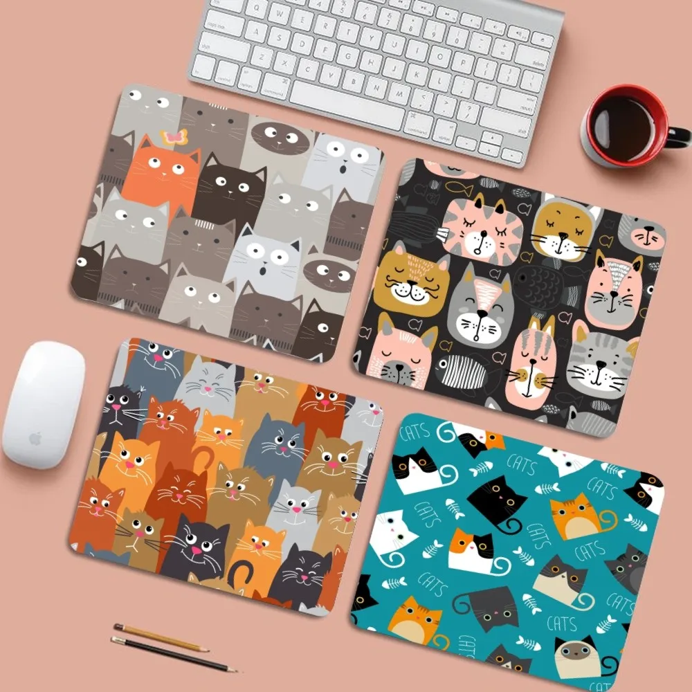 

Cartoon Cat Mousepad 25x29cm Small Table Mat Student Mousepad Computer Keyboard Pad Games Pad Desk Mat for PC Gamer Mousemat