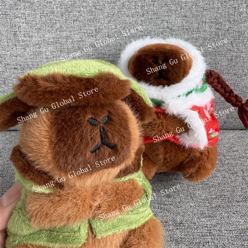 13 سنتيمتر/5.12in كابيبارا ألعاب من نسيج مخملي Kawaii معطف عسكري ظهره اكسسوارات الإبداع القطن محشوة الزخرفية دمية هدية عيد ميلاد #2