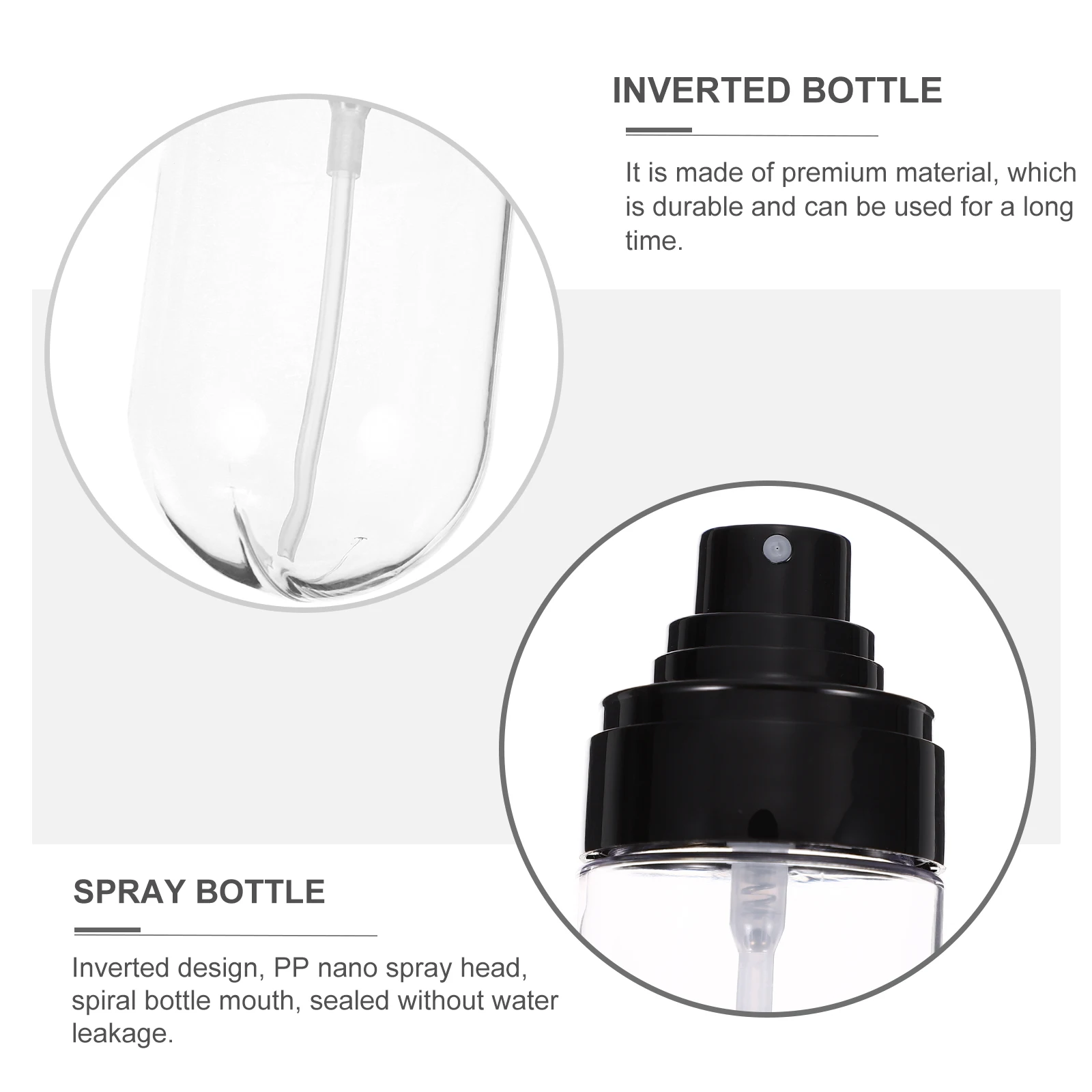 

4Pcs PETG PP Durable Lightweight Spray Bottle Inverted Travel Toiletry Dispenser Storage For Liquid Water Perfume
