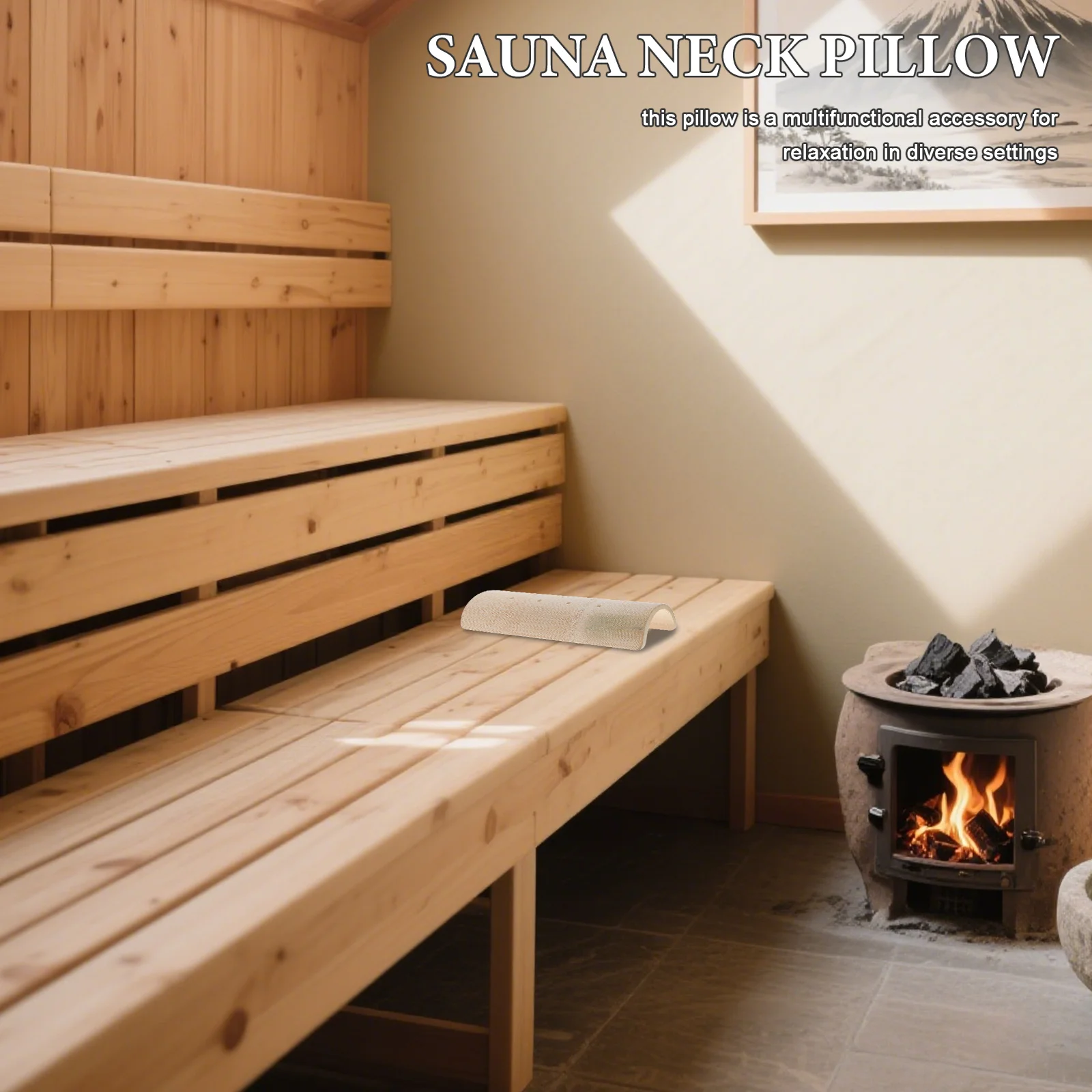 

2Pcs Bamboo Sauna Neck Pillow Hollow Design Semicircular Hard Cushion for Posture Correction Relaxing Neck Support