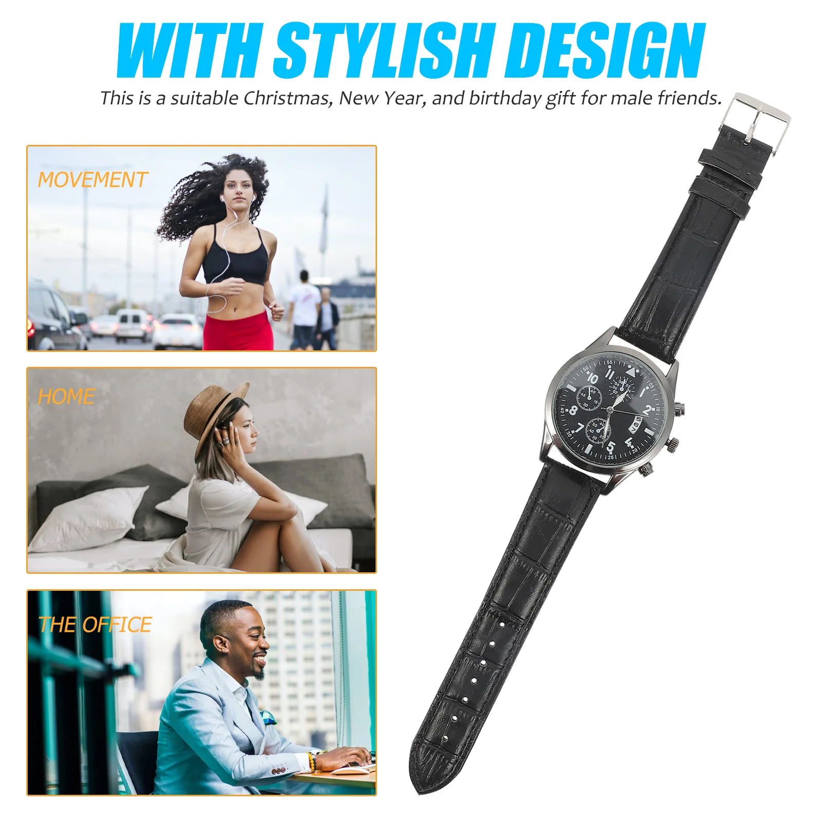 

1pc Business Luminous For Men Business Watch Men Elegant Quartz Wrist Watch Adjustable Calendar Gift For Christmas Birthday