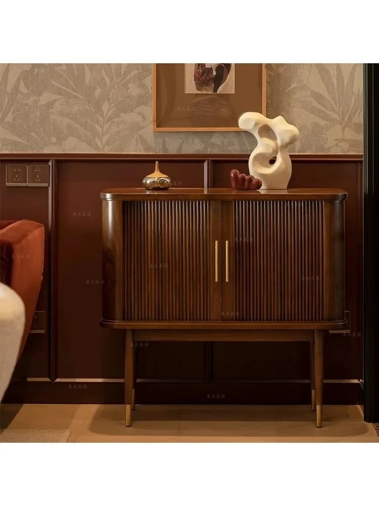 Antique Designer Side Cabinet Solid Wood Shutter Bedroom Living Room Storage Storage living room  furniture