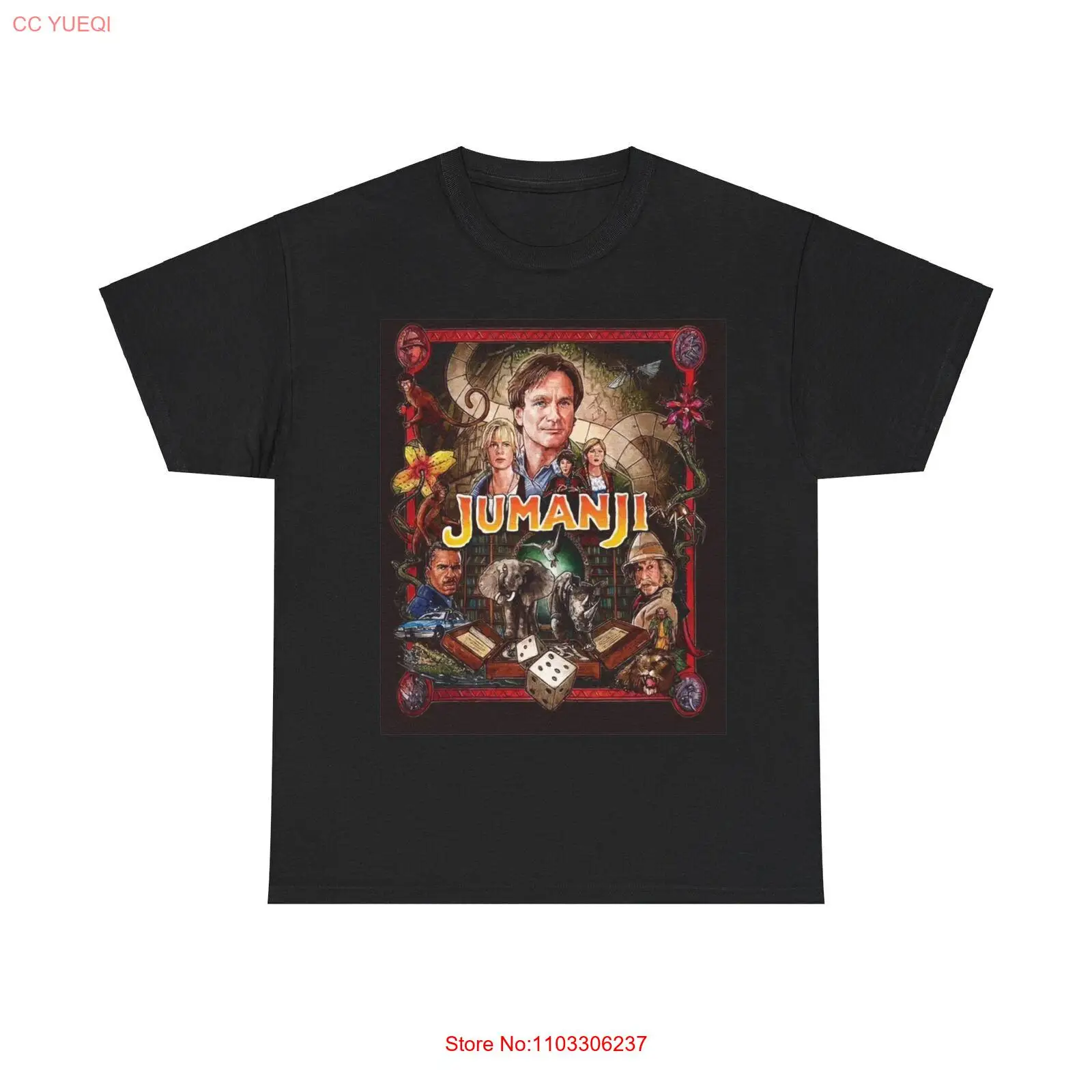 Jumanji Tshirt Vintage Robin Williams Graphic Movie Unisex Heavy Cotton Tee