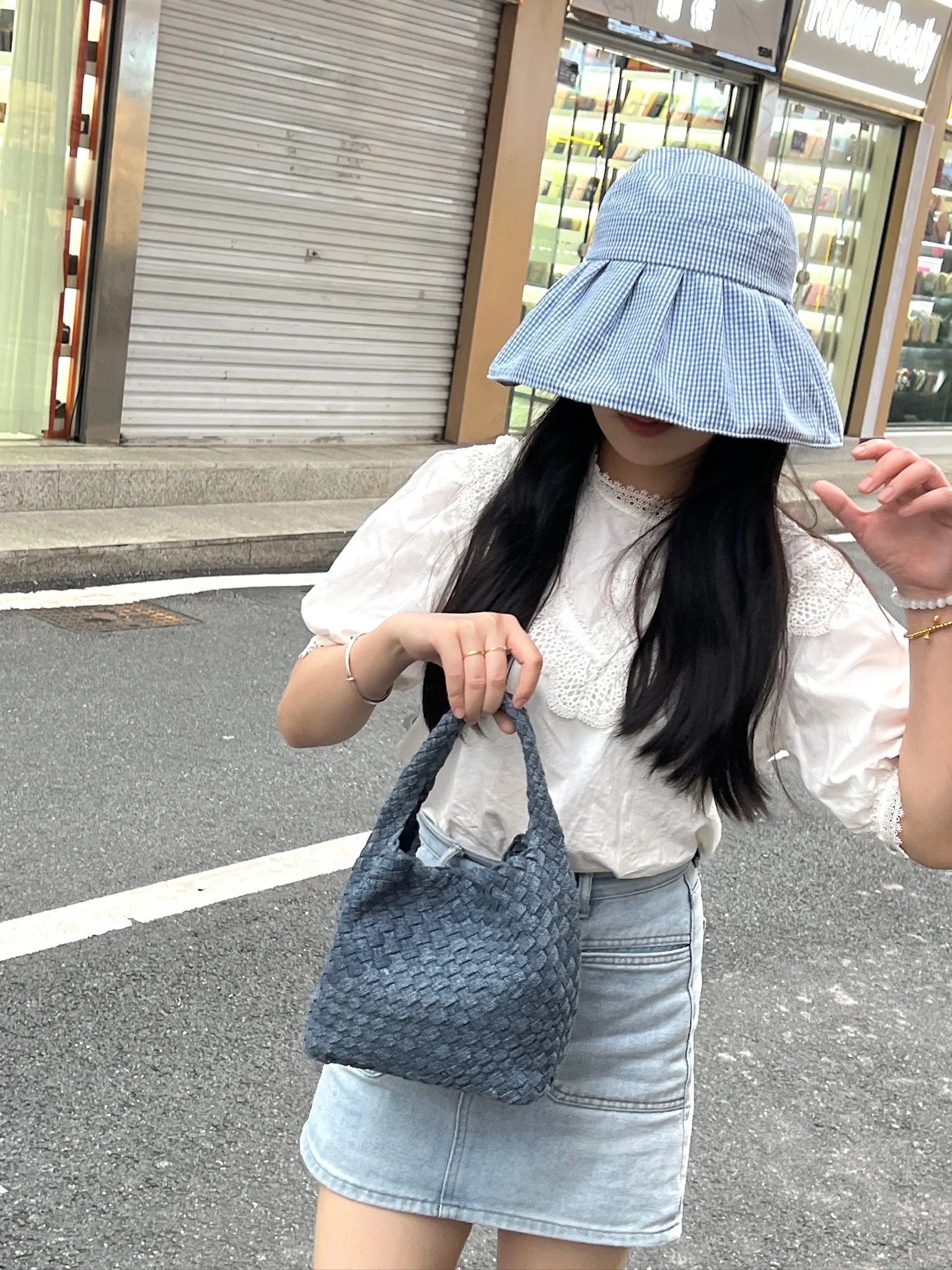 

Denim Striped Woven Tote Handbag for Women Luxury Designer Mini Crossbody Bag Versatile Unique Fashion Lady's Handbag