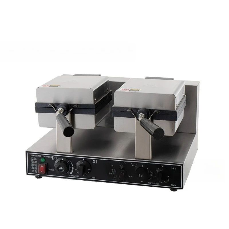 Forno elétrico giratório de quatro peças para waffles de cabeça dupla