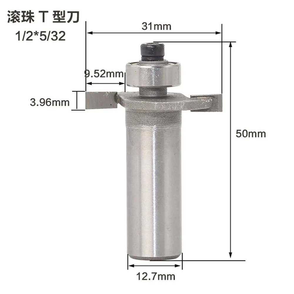 1PC 1/4" 6.35MM Shank Milling Cutter Wood Carving T-Type Biscuit Joint Slot Cutter Jointing Slotting Router Bit Cutter Working
