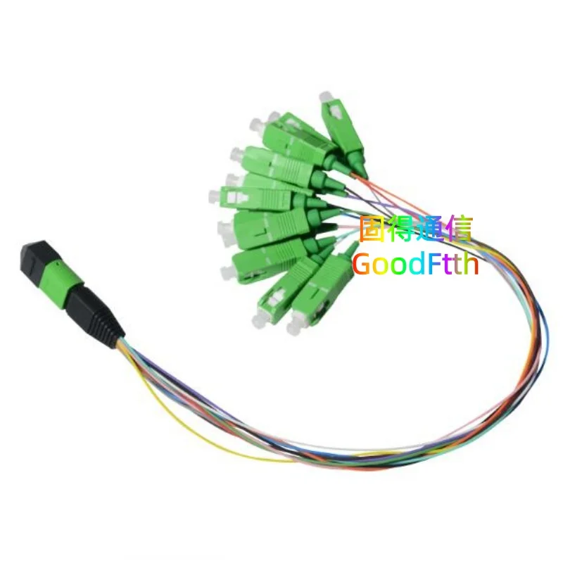 

Жгут проводов кабелей MPO(M) — SC/APC SM, 12 ядер, 0,9 мм, 12-жильный оптоволоконный патч-корд, штекер MPO — SC APC GoodFtth