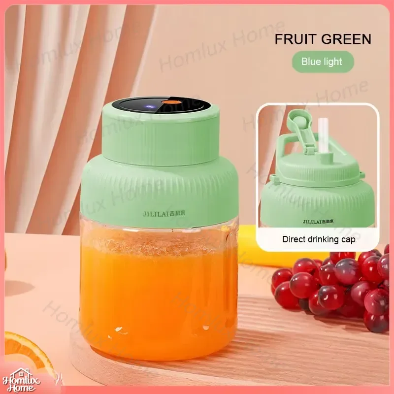Portable Juicer Blender 6 Blade Stainless Steel 1300ml Large Capacity USB Rechargeable Smoothie Maker for Home RV