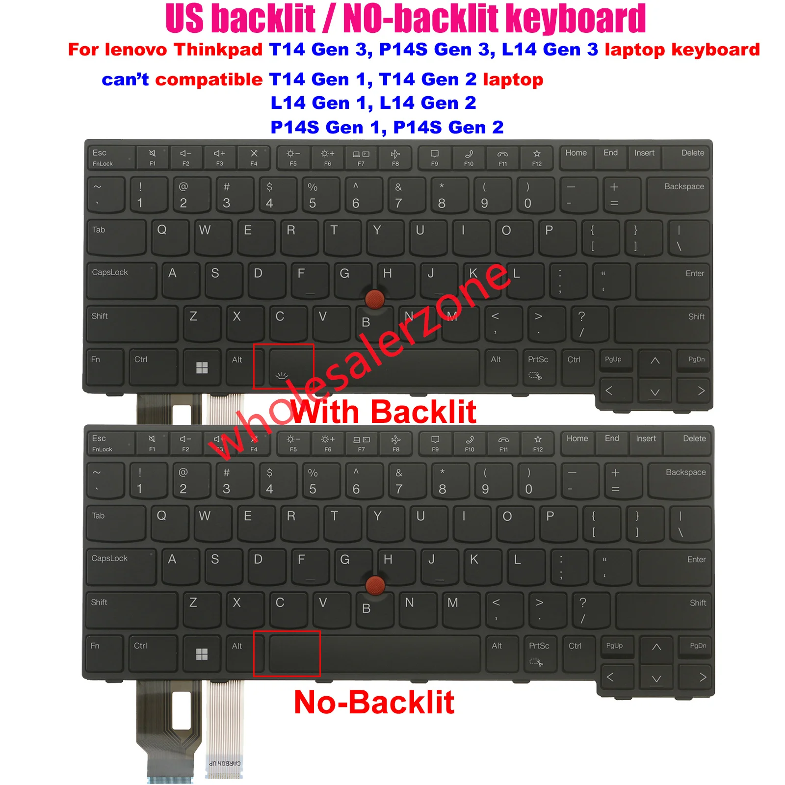 

New Keyboard For IBM Lenovo Thinkpad L14 Gen 3,T14 Gen 3,P14s Gen 3 laptop US layout keyboard