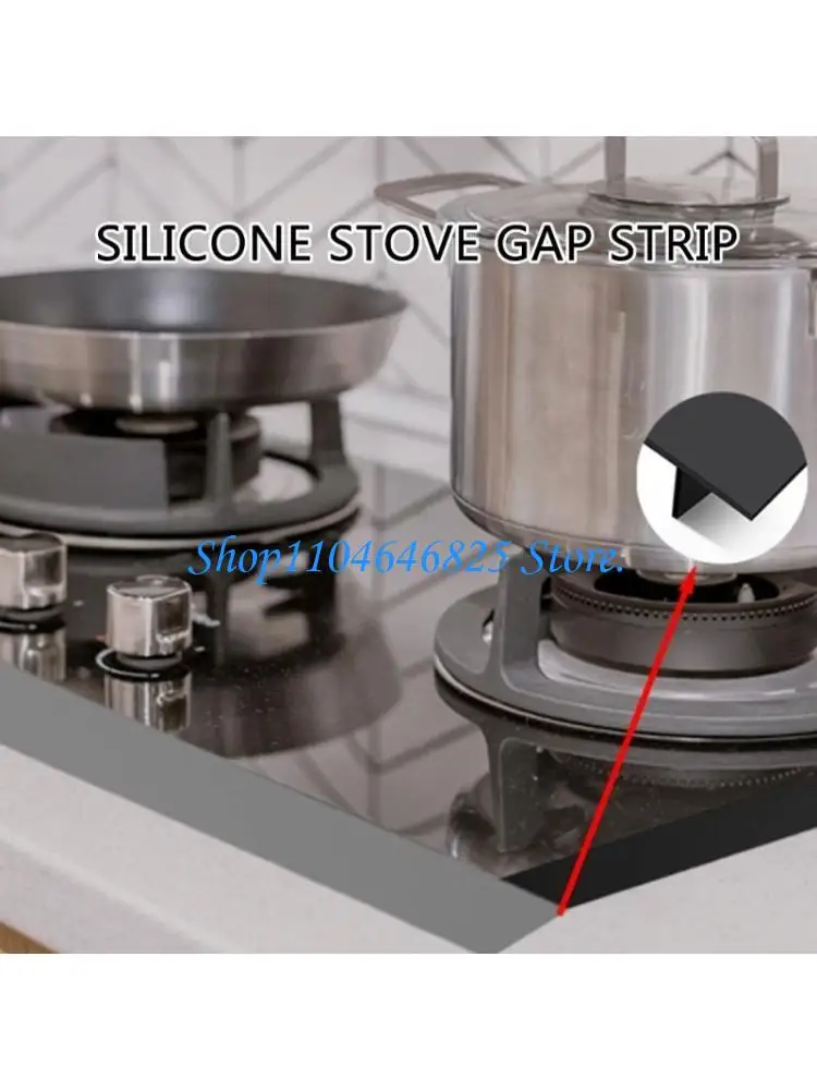 

2Pcs T Silicone Strips Kitchen Stove Counter Gaps Covers Heat Resistant Gas Stove Protector Long Gaps Filler