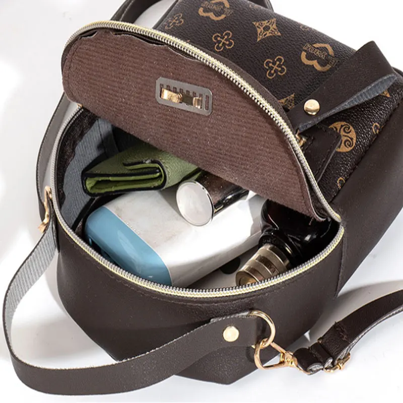 ファッショナブルなバックパックバッグ新鮮な甘い学生スクールバッグ二層大容量カジュアルデイリー携帯電話小銭入れ