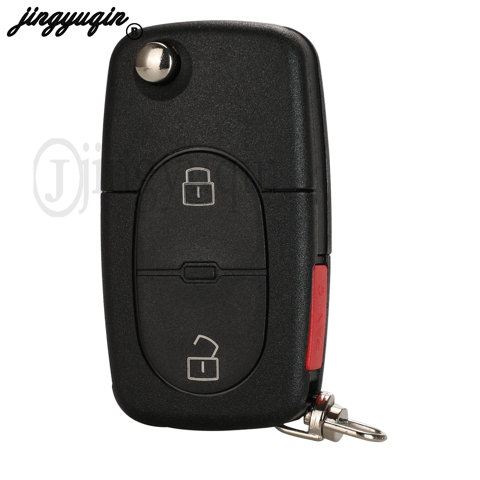 jingyuqin 10pcs Flip Remote Key Shell Case CR1616 Battery For VW Volkswagen Golf 4 5 6 Passat B5 B6 Polo Bora Touran HU66 Blade