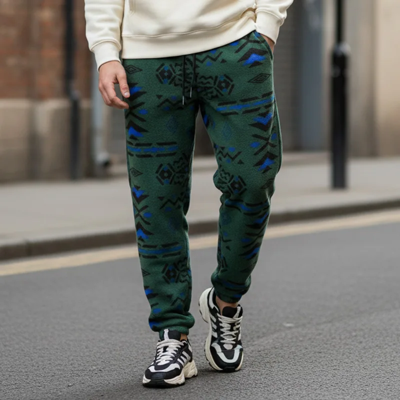 

New Autumn and Winter Casual Thickened Pattern Solid Color Rope Trousers and Sweatpants