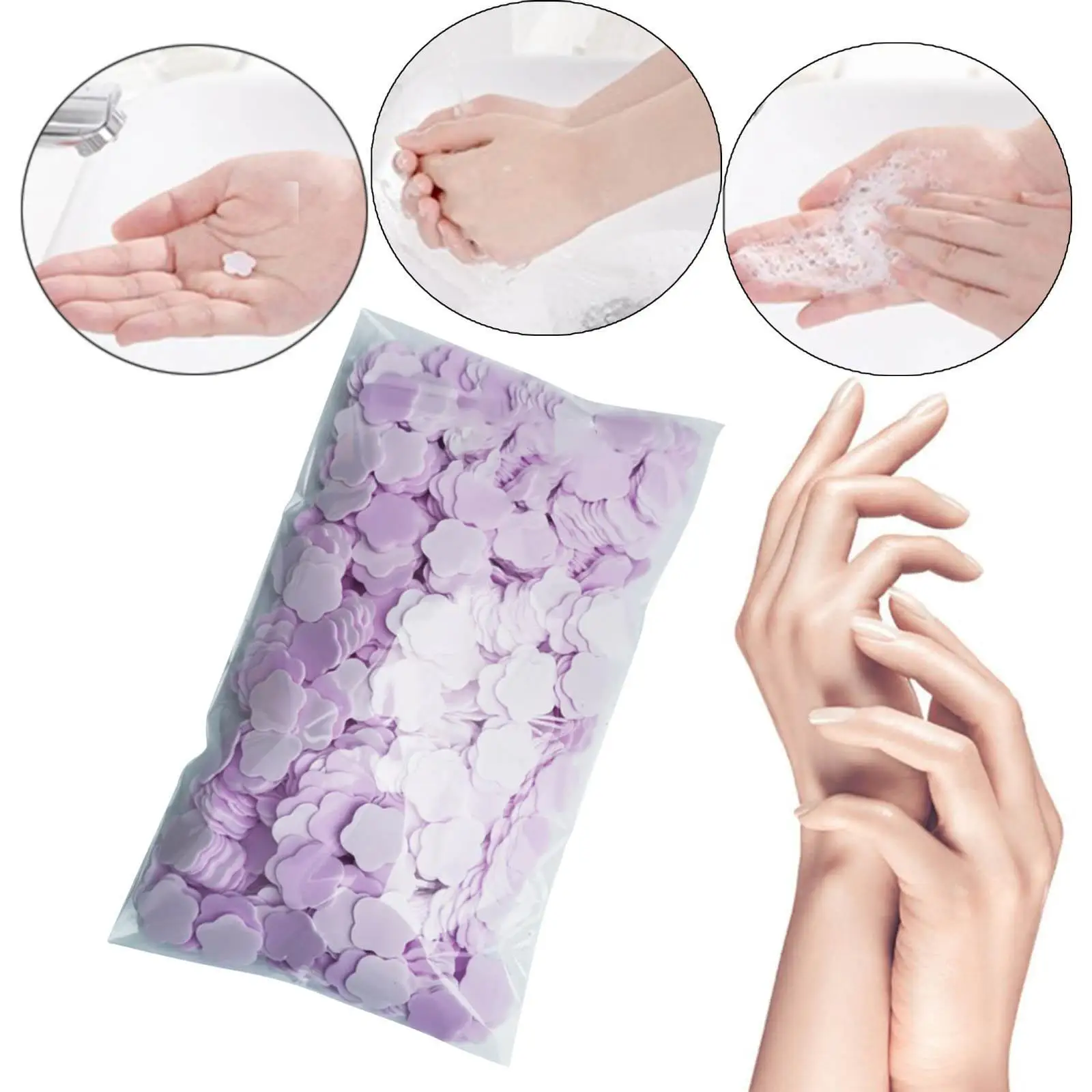 1000 pezzi di carta per sapone usa e getta per la pulizia, lavaggio a mano, schiuma rapida, forniture da viaggio, compresse di sapone per adulti, bambini, viaggi all'aperto