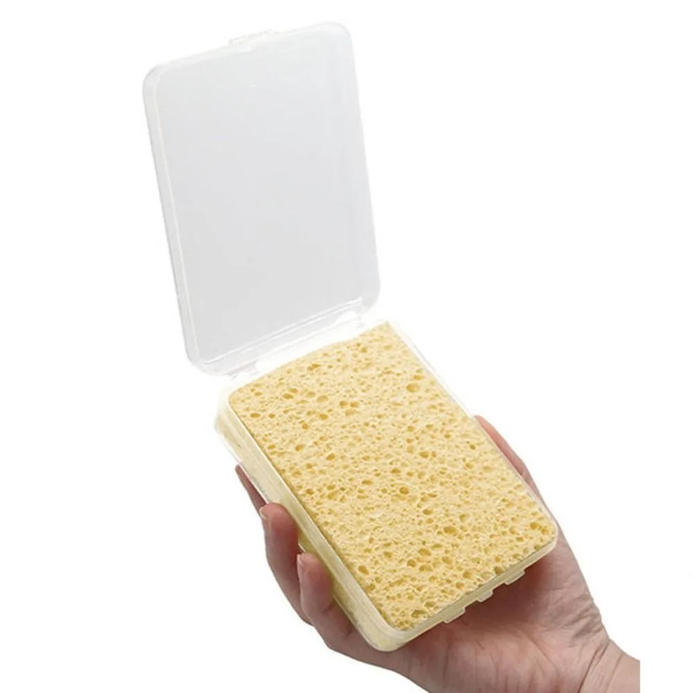 Wood Pulp Cotton Watercolor Painting Sponge Reusable Portable Brush Cleaning Box Super Absorbent Brush Cleaning Sponge Students