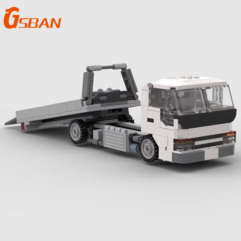 GSBAN Technical Elf Car Carrier City Truck Vehicle MOC Bricks Building Blocks Toys for Christmas Gifts