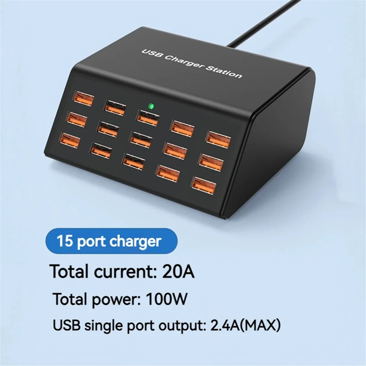 AA87100W Desktop Universal USB Ladegerät 15 Ports USB Schnelle Ladestation für Ipad Iphone 15 14 13 Pro für Samsung EU Stecker