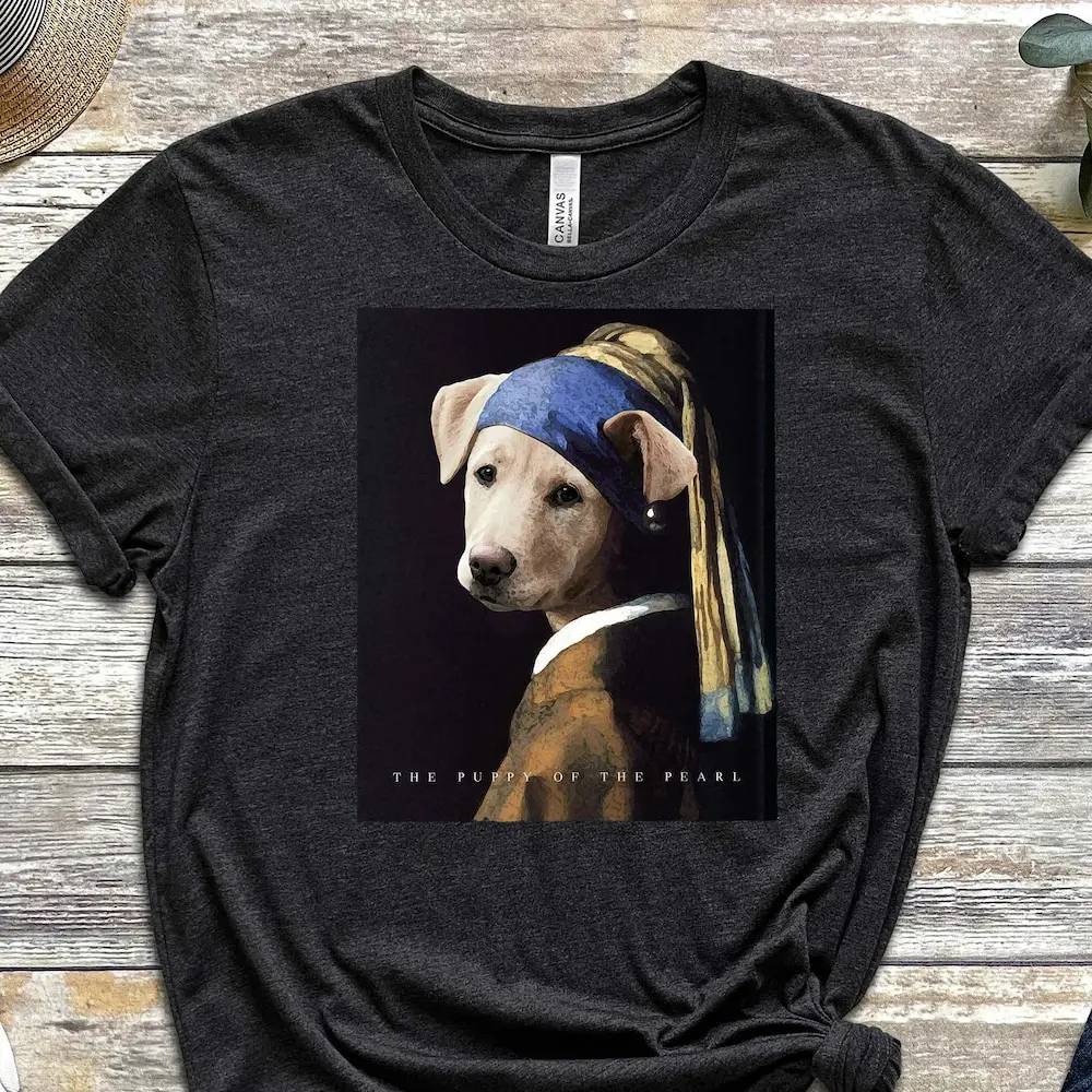 Girl With A Pearl Earring Meme T Shirt Dog Funny Art Gen Z Humor Ironic