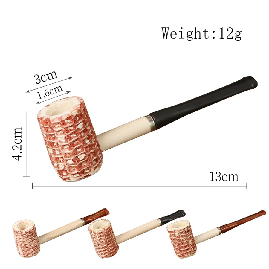 لهب عاشق التبغ التدخين الأنابيب الطبيعية الذرة المتاح مستقيم مقبض الذرة Cob الأنابيب الدخان السجائر اكسسوارات هدية #6