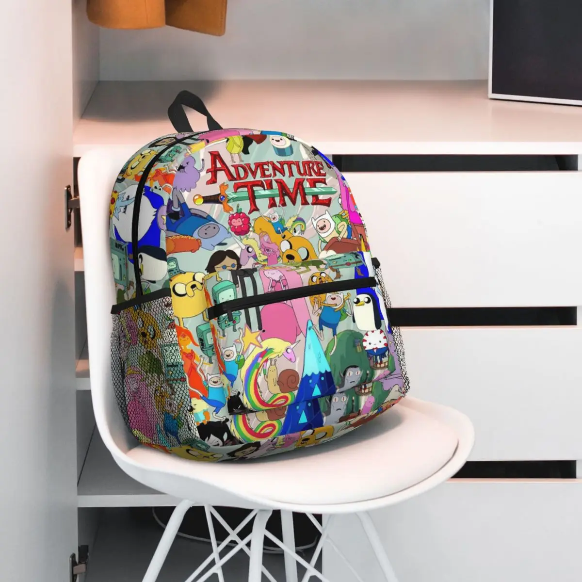 AdventureTime Cartoon Game Student Backpack School Bag Hiking Travel Daypack for Boys Girls Fashion Bookbag Shoulder Bags