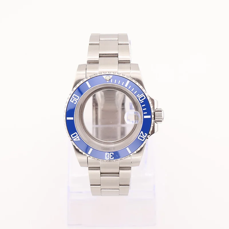 40 mm dunkelblaues Submariner NH35 NH36 NH34 Gehäuse und Armbandzubehör für Seiko Parts Automatik-Herrenuhr-Ersatzteile