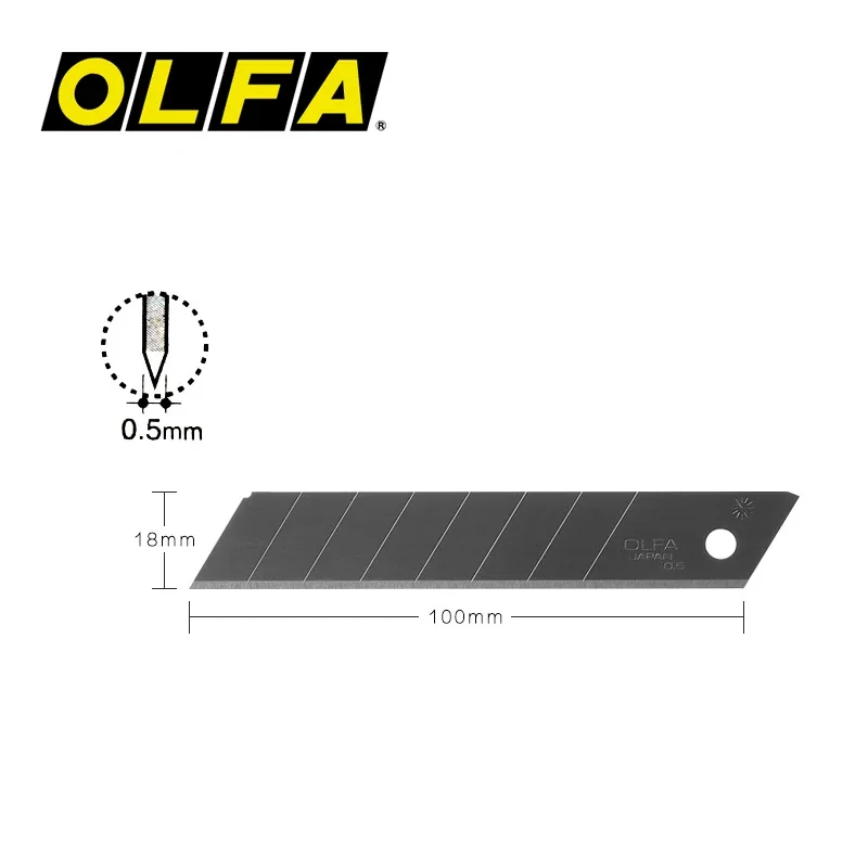 OLFA LB-10 18mm Speed Blades 10PCS Heavy Duty Blade Cutter Knife Accessories 0.5mm Thick 59 Degrees Blade Industrial Tools