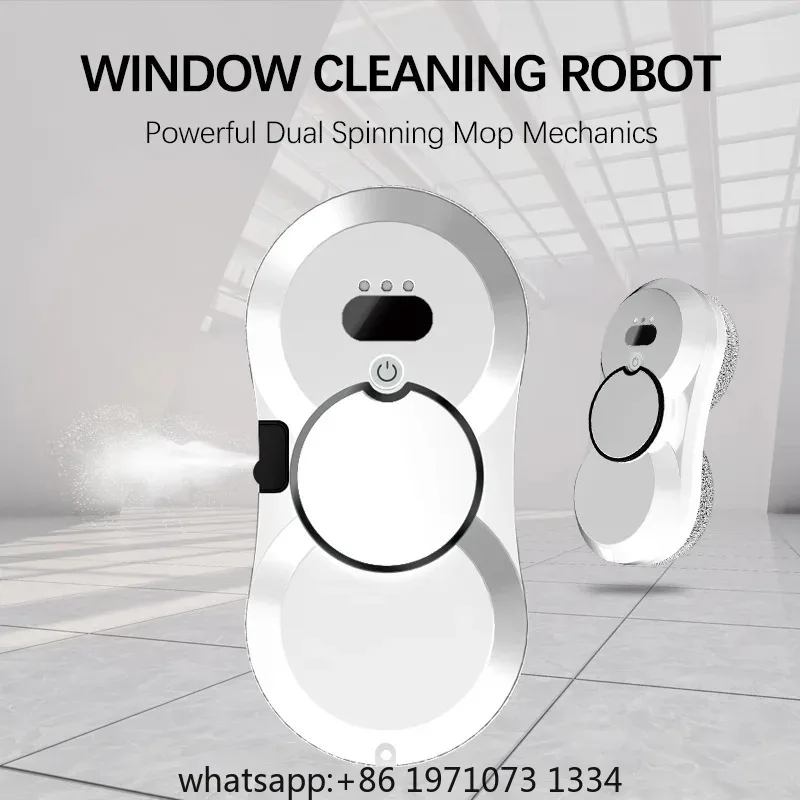 Smart Window Cleaning Robot Auto-Spray Electric Glass Cleaner with Remote Control 2800Pa Strong Suction for Home & High-Rise view 2