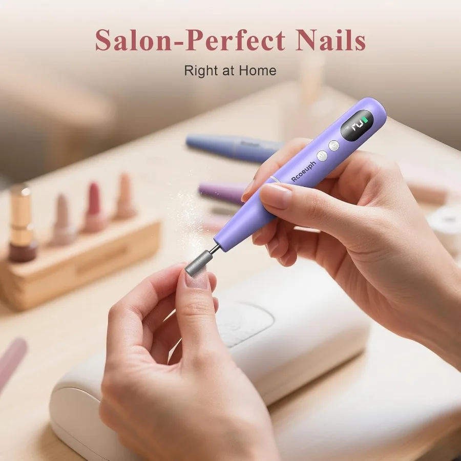 Perceuse à ongles sans fil lime à ongles électrique professionnelle sans fil pour Gel acrylique Dip poudre outil de forage à ongles Portable pour les femmes Rech
